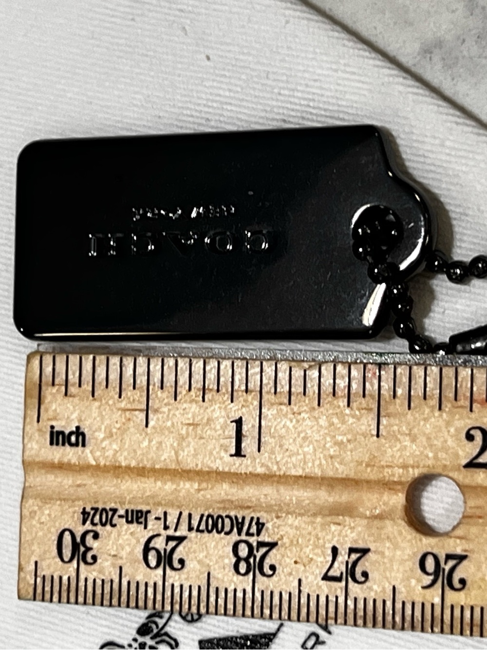 Coach black metallic  Black Logo Tag Pendant - Picture 8 of 8